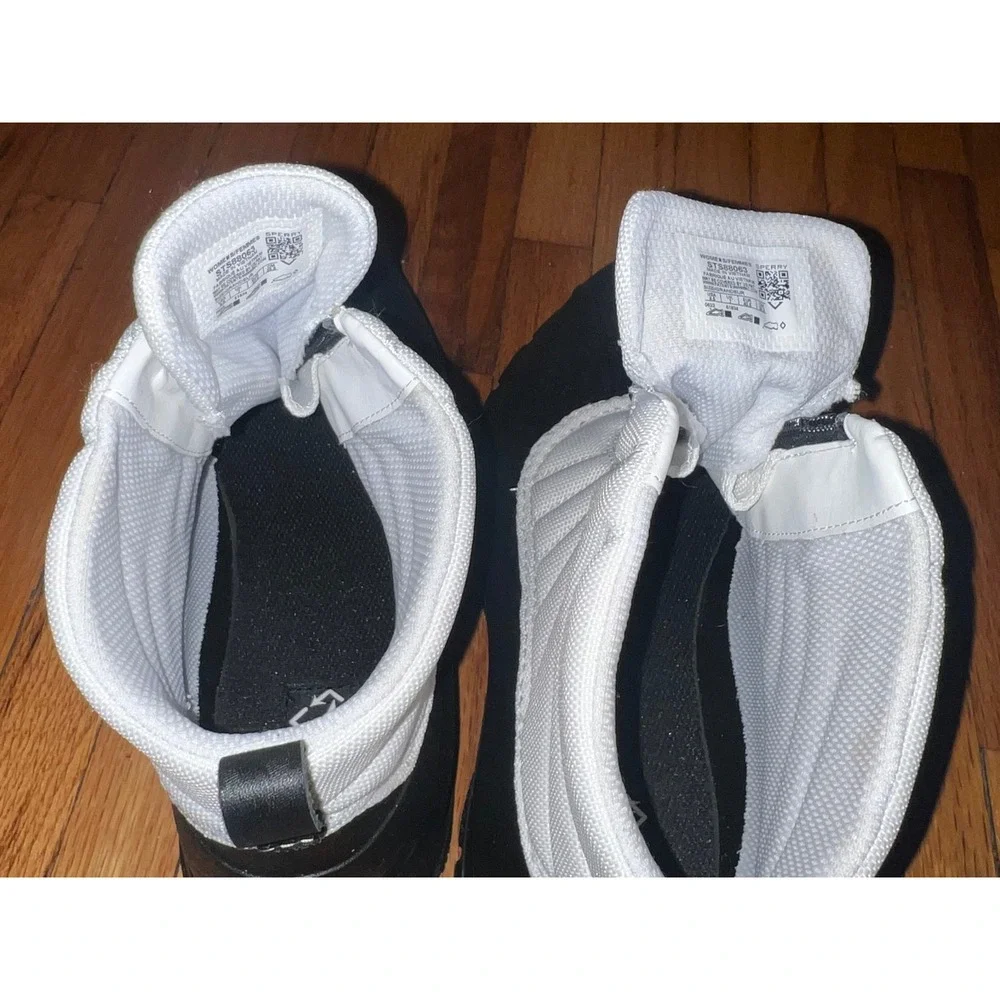 Sperry Torrent Duck Boot Women's 9.5 White Black Front Zip Quilted Boots